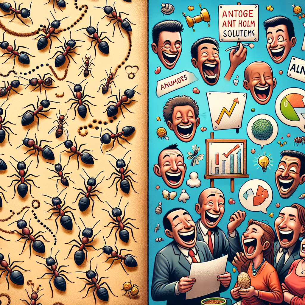 Ant Army Efficiency? We Solve Problems with Laughter, Not Pheromone Trails