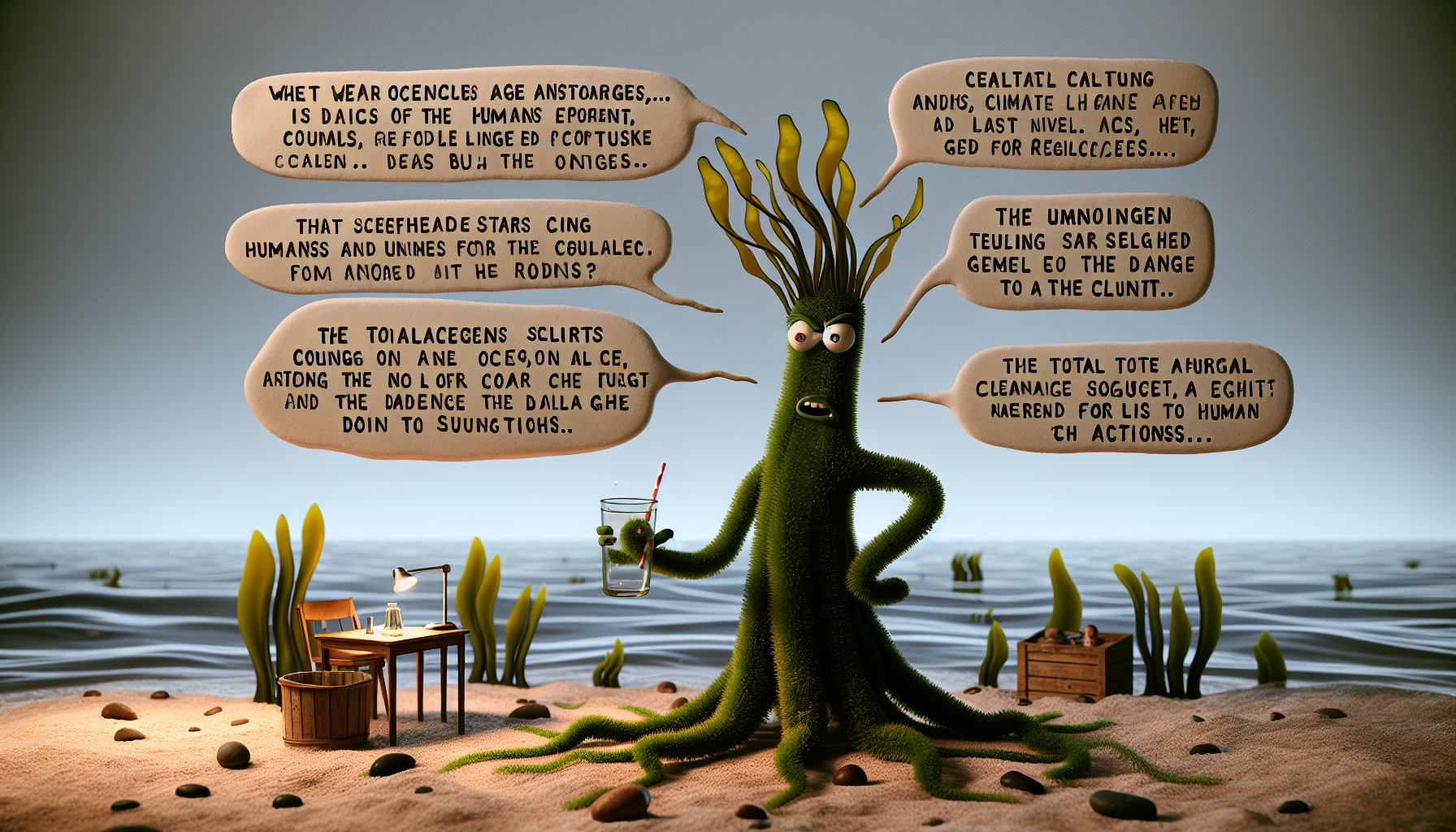 Sentient Seaweed Solves the Climate Crisis: Ocean Algae Takes Responsibility (and Starts Charging Us Rent)