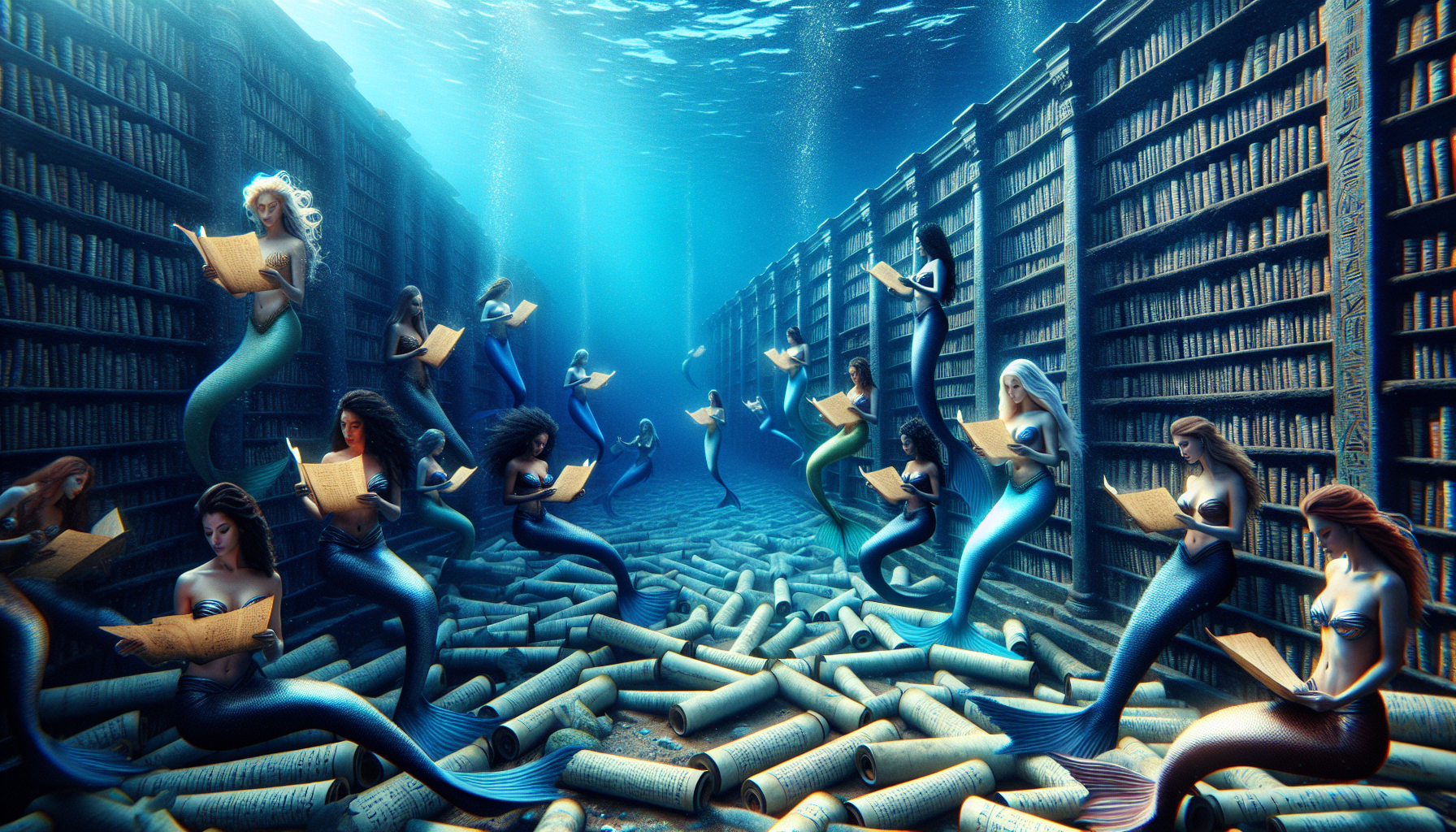 The Lost Library of Atlantis: Waterproof Papyrus Scrolls and Mermaids with Reading Lists